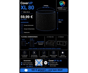 CoverUp XL80 Möbelschutzhülle für sperrige Möbel & Paletten